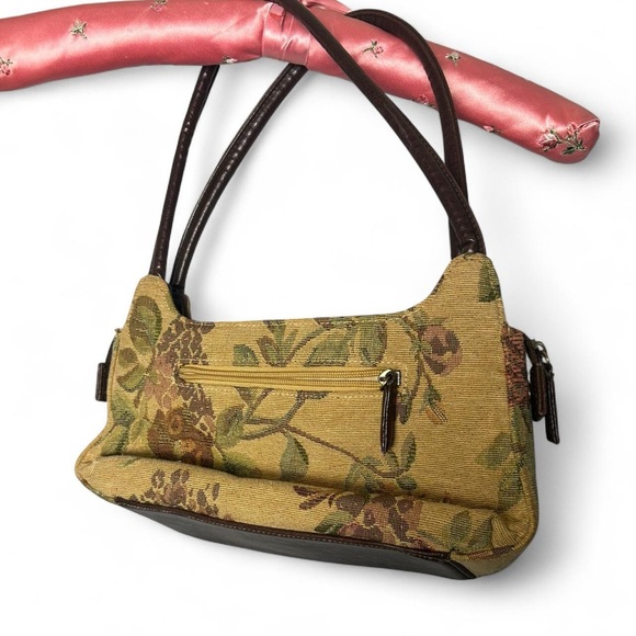 Rose Embroidered Tan Handbag - Picture 2 of 8